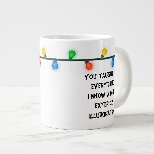 クリスマスバケーション引用文マグクリスマスライト ジャンボコーヒーマグカップ (正面右)