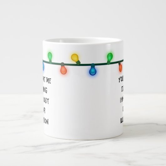 クリスマスバケーション引用文マグクリスマスライト ジャンボコーヒーマグカップ (正面)