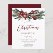 クリスマスバジェットホリデイフェスティバルパーティの招待状 (正面/裏面)
