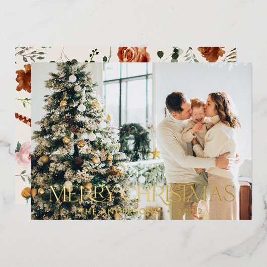 クリスマスバジェット植物株エレガント式フローラ 箔シーズンカード (正面/裏面)