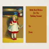 クリスマスバスケットギフトラベルカードミンスパイ (正面&裏面)