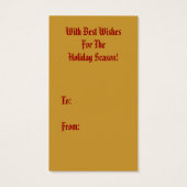 クリスマスバスケットギフトラベルカードミンスパイ (裏面)