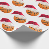 クリスマスバスケットボおもしろいールサンタホリデー ラッピングペーパー (角)