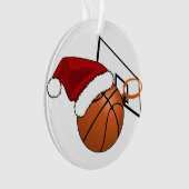 クリスマスバスケットボールとフープ オーナメント (正面)
