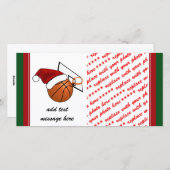 クリスマスバスケットボールとフープ シーズンカード (正面/裏面)