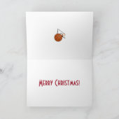 クリスマスバスケットボールとフープ シーズンカード (内部)