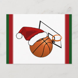クリスマスバスケットボールとフープ シーズンポストカード
