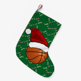 クリスマスバスケットボールとフープ スモールクリスマスストッキング