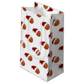 クリスマスバスケットボールとフープ スモールペーパーバッグ (裏面アングル)
