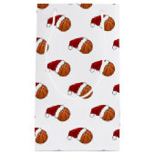 クリスマスバスケットボールとフープ スモールペーパーバッグ (正面)