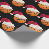 クリスマスバスケットボールサンタおもしろいホリデイ ラッピングペーパー (角)