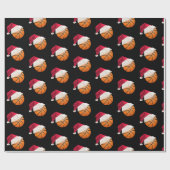 クリスマスバスケットボールサンタおもしろいホリデイ ラッピングペーパー (フラット)