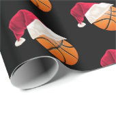 クリスマスバスケットボールサンタおもしろいホリデイ ラッピングペーパー (ロールコーナー)