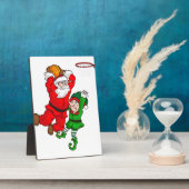 クリスマスバスケットボールサンタクローススラムダンク小妖精や小人おもしろい フォトプラーク (側面)