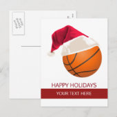 クリスマスバスケットボールサンタハットポストカード シーズンポストカード (正面/裏面)
