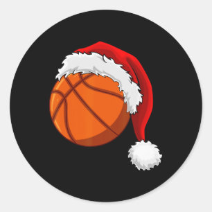 クリスマスバスケットボールサンタハットメンズボーイススポーツ ラウンドシール