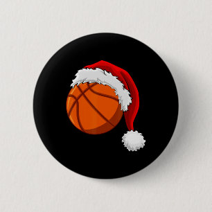 クリスマスバスケットボールサンタハットメンズボーイススポーツ 缶バッジ
