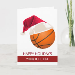 クリスマスバスケットボールサンタ帽子のグリーティングカード シーズンカード