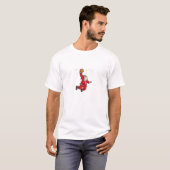 クリスマスバスケットボールパジャマサンタクロースラムダンク Tシャツ (正面フル)