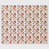 クリスマスバスケットボールパターン – パーソナライズ ラッピングペーパー (フラット)