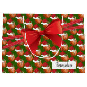 クリスマスバスケットボールパターン – 大 ラージペーパーバッグ (裏面)