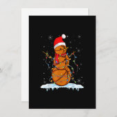 クリスマスバスケットボール雪だるまサンタクリスマスライト 招待状 (正面/裏面)