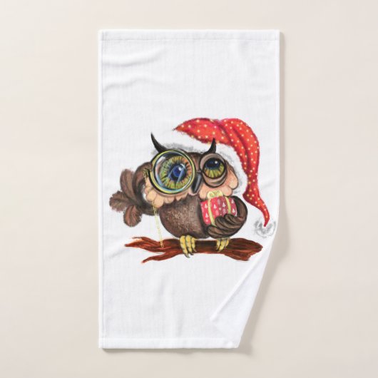 クリスマスバスタオオルセットベビーフクロウ贈答品 バスタオルセット (ハンドタオル)