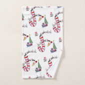 クリスマスバスタオオルセット猫のニャー バスタオルセット (ハンドタオル)