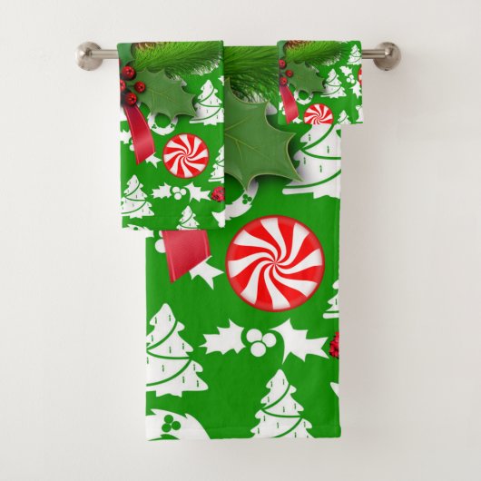 クリスマスバスタオオルセット、クリスマスキャンドル バスタオルセット (インサイチュ)