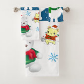 クリスマスバスタオオルセット、サンタテディベア バスタオルセット (インサイチュ)
