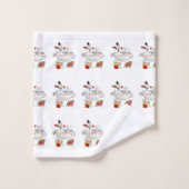 クリスマスバスタオオルセット,ネコ,ひよこ,雪だるま バスタオルセット (ウォッシュタオル)