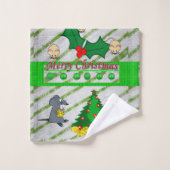 クリスマスバスタオオルセット,ネズミ バスタオルセット (ウォッシュタオル)