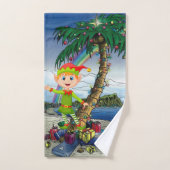 クリスマスバスタオオルセット、ビーチバム小妖精や小人 バスタオルセット (ハンドタオル)