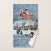 クリスマスバスタオオルセット、メリークリスマス バスタオルセット (ハンドタオル)
