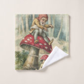クリスマスバスタオオルセット,ヴィンテージ小妖精や小人 バスタオルセット (ウォッシュタオル)