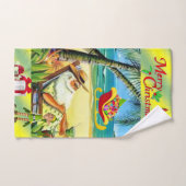 クリスマスバスタオオルセット、夏のビーチバムサンタ バスタオルセット (ハンドタオル)