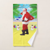 クリスマスバスタオオルセット、夏のビーチバムサンタ バスタオルセット (ハンドタオル)