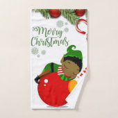 クリスマスバスタオオルセット，小妖精や小人 バスタオルセット (ハンドタオル)