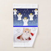 クリスマスバスタオオルセットChristmas Kitten バスタオルセット (ハンドタオル)