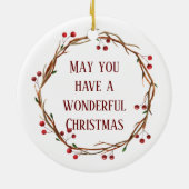 クリスマスバセットハウンドオーナメント セラミックオーナメント (裏面)