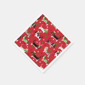 クリスマスバセットハウンド スタンダードカクテルナプキン (角)