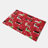 クリスマスバセットハウンド ドアマット (アングル)