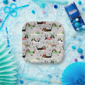 クリスマスバセットハウンド ペーパープレート (パーティー)