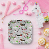 クリスマスバセットハウンド ペーパープレート (パーティー)