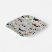 クリスマスバセットハウンド ペーパープレート (傾斜あり)