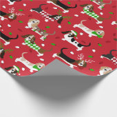 クリスマスバセットハウンド ラッピングペーパー (角)