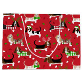 クリスマスバセットハウンド ラージペーパーバッグ (裏面)