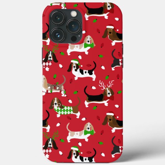 クリスマスバセットハウンド Case-Mate iPhoneケース (裏面)