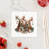 クリスマスバセット犬 スタンダードカクテルナプキン (インサイチュ)