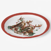 クリスマスバセット犬 ペーパープレート (アングル)